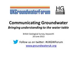 Communicating groundwater workshop slide